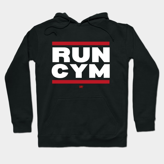 RUN CYM, Cymru Wales supporter Hoodie by Teessential